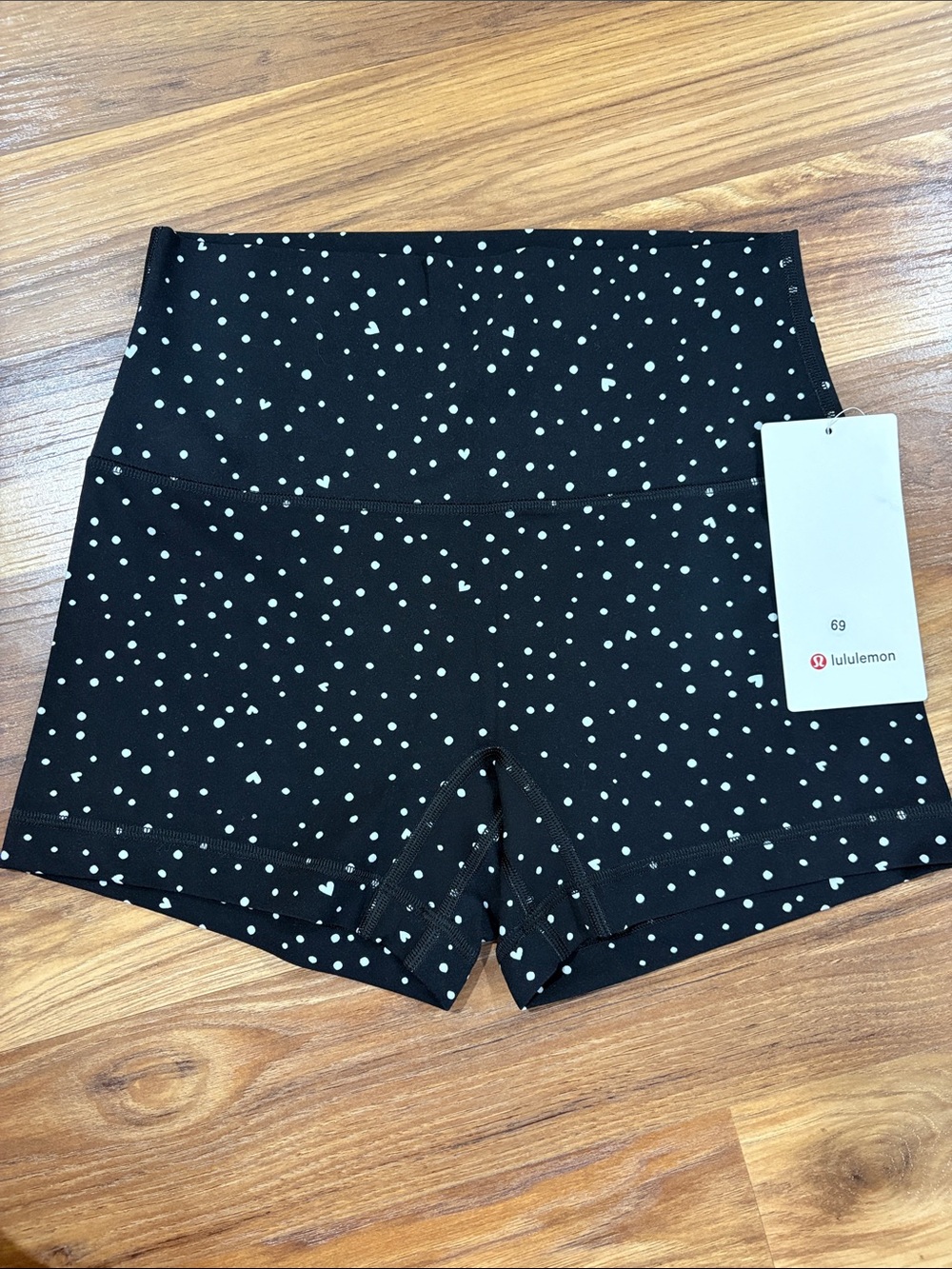 lululemon athletica Black with White Dot High-Rise Bike Shorts SOLDOUT